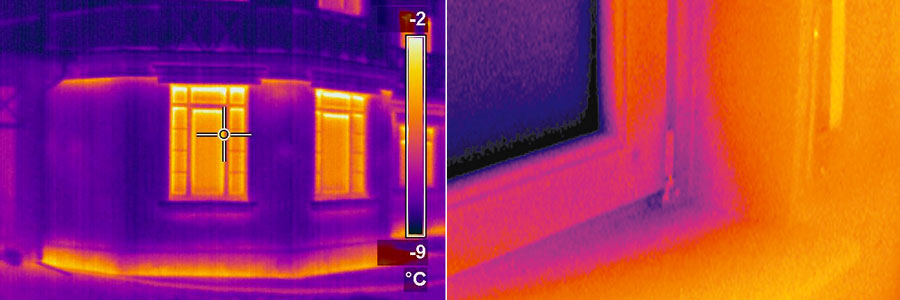 Тепло выходит через окна - тепловизионное обследование