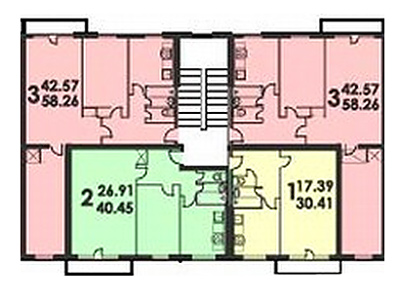 План секций в доме серии I-515, вариант 2