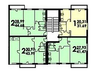План секций в доме серии I-515/5, вариант 3