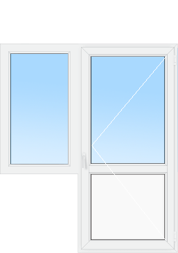 Балконный блок: дверь с окном ПВХ