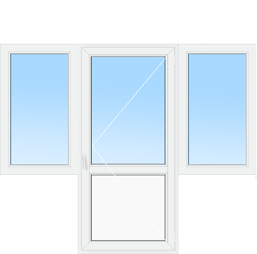 Балконный блок: дверь с окном ПВХ