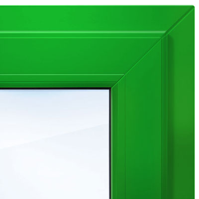 Цветное пластиковое окно по палитре RAL - темно-зеленое