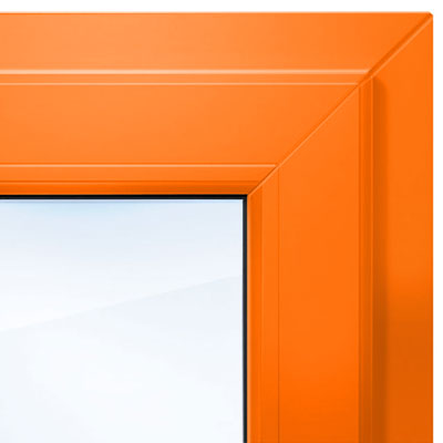 Цвет покрытия ПВХ двери краской по RAL - оранжевое