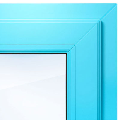 Цветное пластиковое окно по палитре RAL - голубое