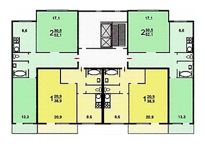 План секций в доме серии П-47