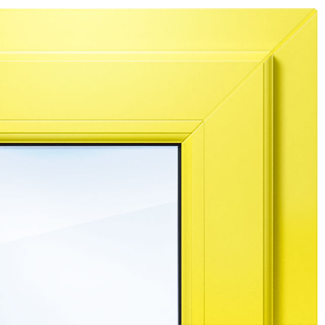Желтые окна из профиля Veka крашеные в цвет солнца